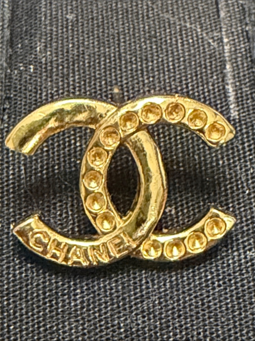 CHANEL CC CRYSTAL EARRINGS GOLD TONE AUTHENTIC W/ BOX & RECEIPT - Picture 7 of 7